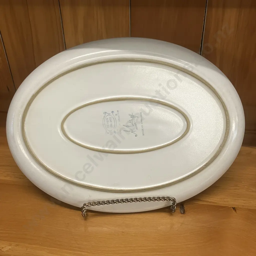 Denby Stoneware Flair Rooster Lidded Casserole Dish & Oval Plate, Signed A Colledge (1918 to 1950) Image 1++