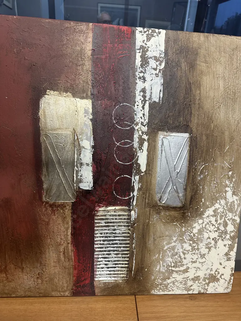 Picture On Canvas Red/Gold Detail 61x61cm. Image 1++