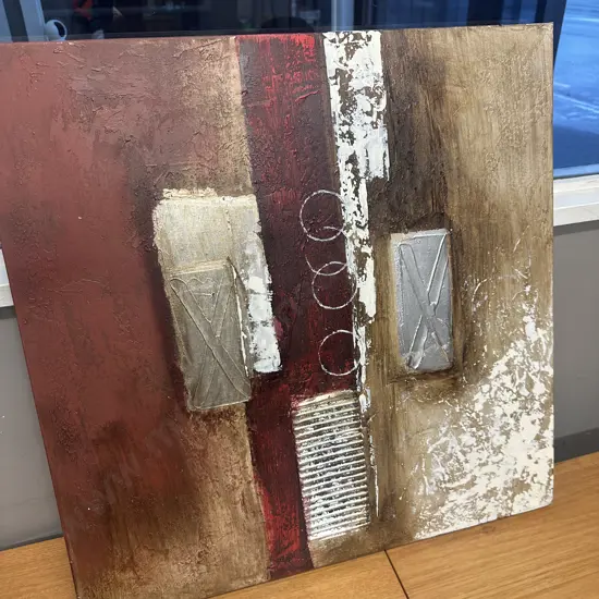 Picture On Canvas Red/Gold Detail 61x61cm.