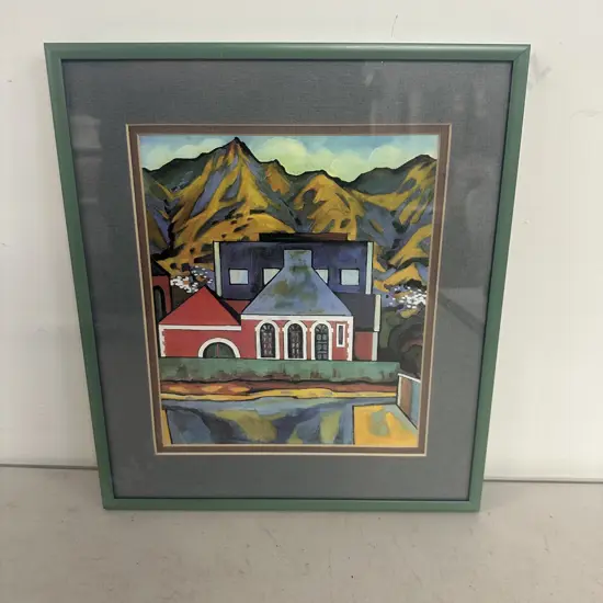 Framed Artwork 'Pump Station' Tuam Street 1970. 29 x 25.5cm