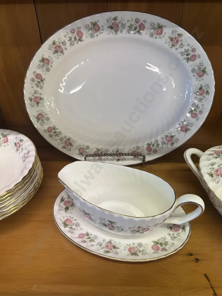 Minton Dinnerware 'Spring Bouquet' 36 Pieces Including Lidded Serving Dishes, Oval Meat Platter & Gravy Boat Image 1++