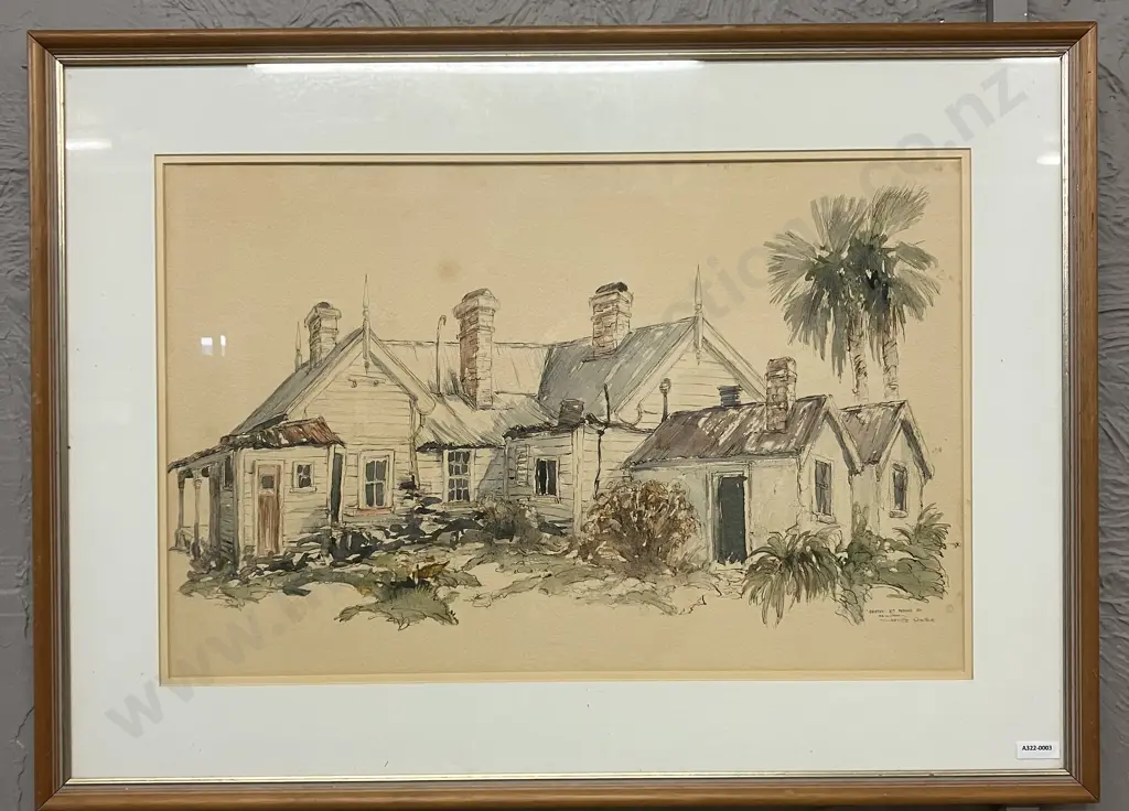 Neville Grinter Framed Watercolour 'Breton' 57 Flynns Road Hamilton, Signed. 56.5 x 77cm Image 1++