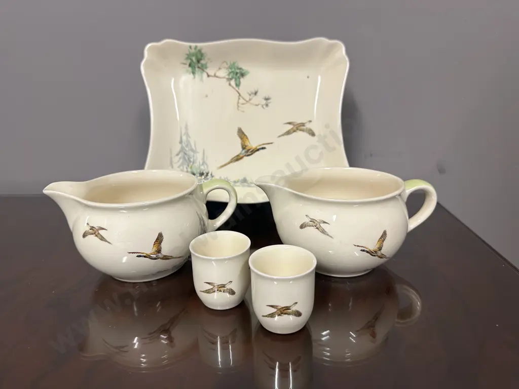 Vintage Royal Doulton 'The Coppice' Gravy Jugs, Rectangular Serving Dish, & Egg Cups x2 #D5803 Image 1++