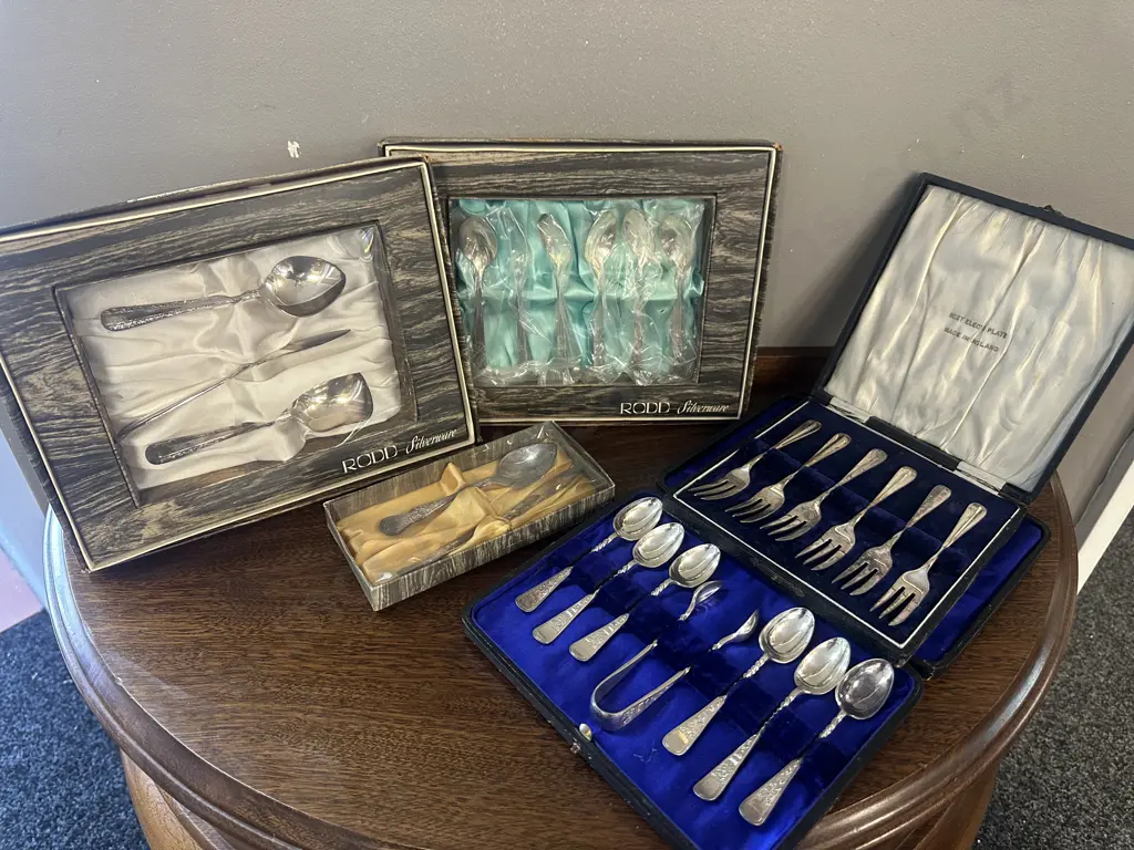 Selection Of Boxed Silverware Cutlery Including Rodd Etc Image 1++