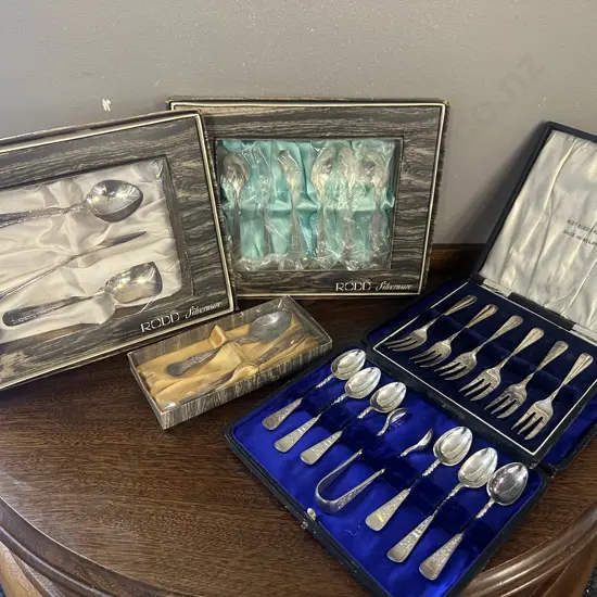 Selection Of Boxed Silverware Cutlery Including Rodd Etc