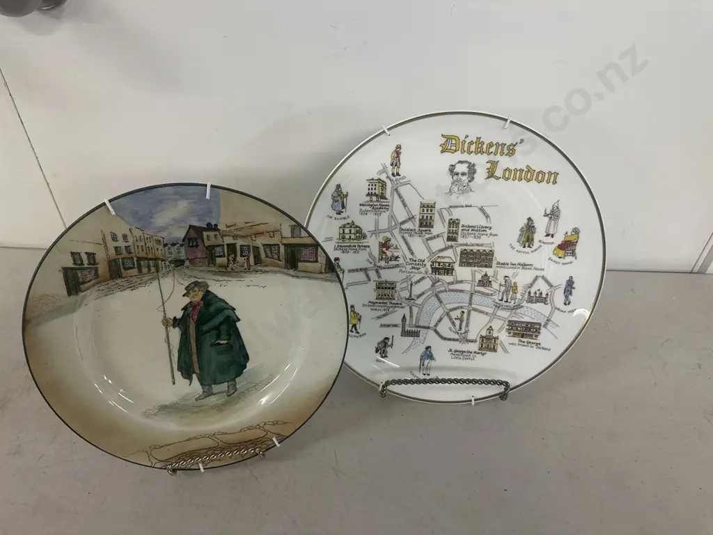 English Chargers Including Royal Doulton Dickens Tony Weller & Royal Chelsea The London Collection Dickens London Image 1++
