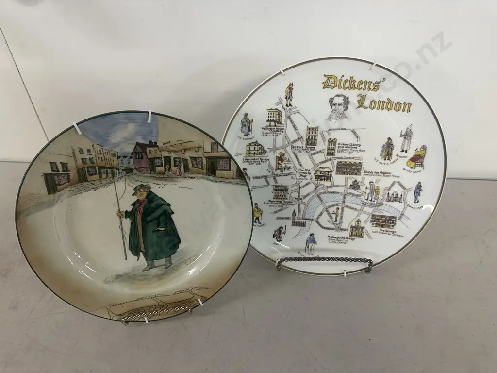 English Chargers Including Royal Doulton Dickens Tony Weller & Royal Chelsea The London Collection Dickens London Image 1++