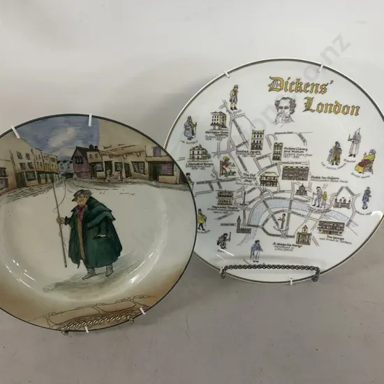 English Chargers Including Royal Doulton Dickens Tony Weller & Royal Chelsea The London Collection Dickens London