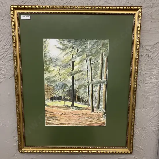 Landscape Watercolour by Bjorn Grube, Framed 54 x 44cm