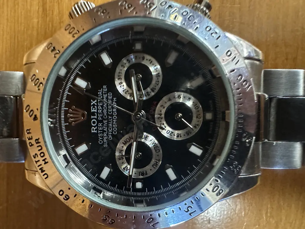 Rolex Look Watch Silver Coloured Strap Image 1++