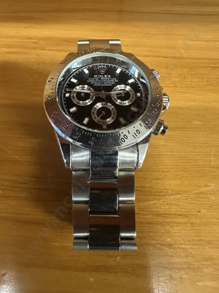 Rolex Look Watch Silver Coloured Strap Image 1++