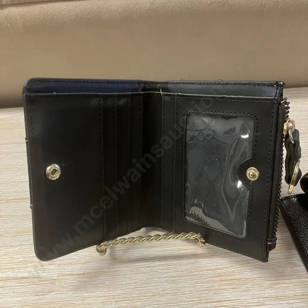 Saint Laurent Style Black Pebbled Leather Wallet, Pierre Cardin RFID Bifold Wallet, Laura Jones Ladies Purse Image 1++