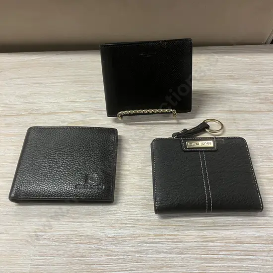 Saint Laurent Style Black Pebbled Leather Wallet, Pierre Cardin RFID Bifold Wallet, Laura Jones Ladies Purse