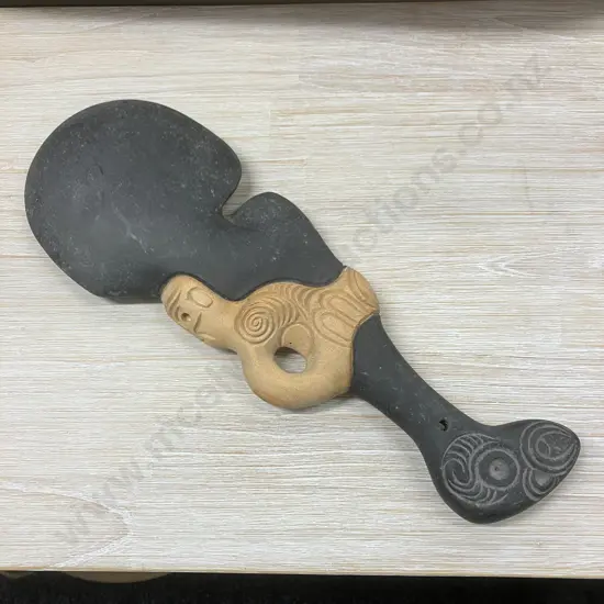 Carved Kauri Wahaika. L40cm