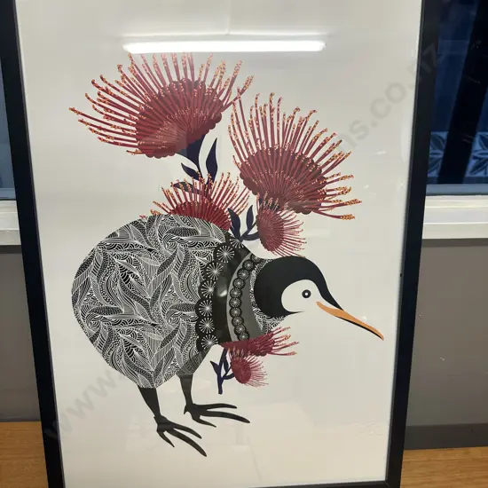 Black Framed 'Kiwi" H70,W50cm.