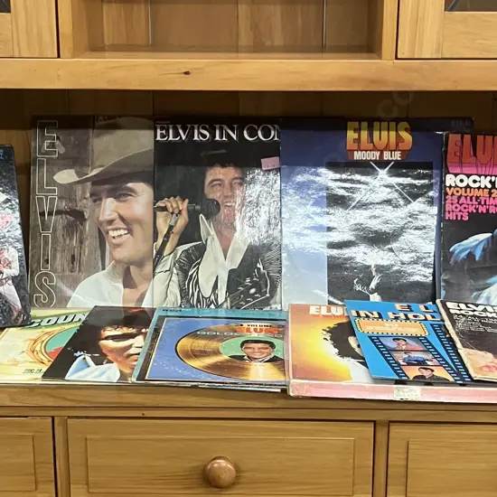 Elvis Presley LPs - Moody Blue 1977, Elvis In Concert, Guitar Man, NZ Pressings. 6 Other LPs & Box Set