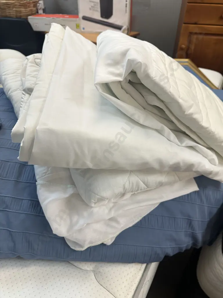Pair Of Single Pale Blue Duvet Covers, Valance, Inners, Mattress Protectors & Pillow Cases Image 1++