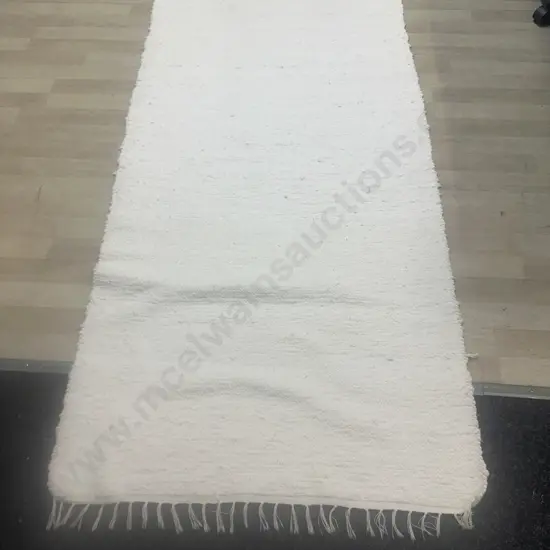 Cream Fringed Floor Rug L185,W93cm,