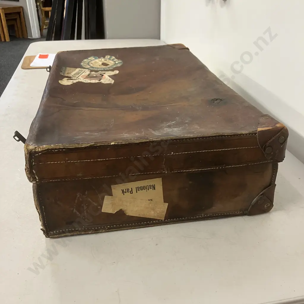 Antique Leather Suitcase. H16 W65 D40cm Image 1++