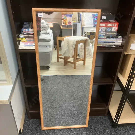 Wooden Framed Dress Mirror. 107 x 42cm