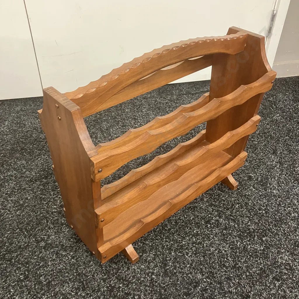 Large Embroidered Pouffe & Rustic Wooden Magazine Rack Image 1++