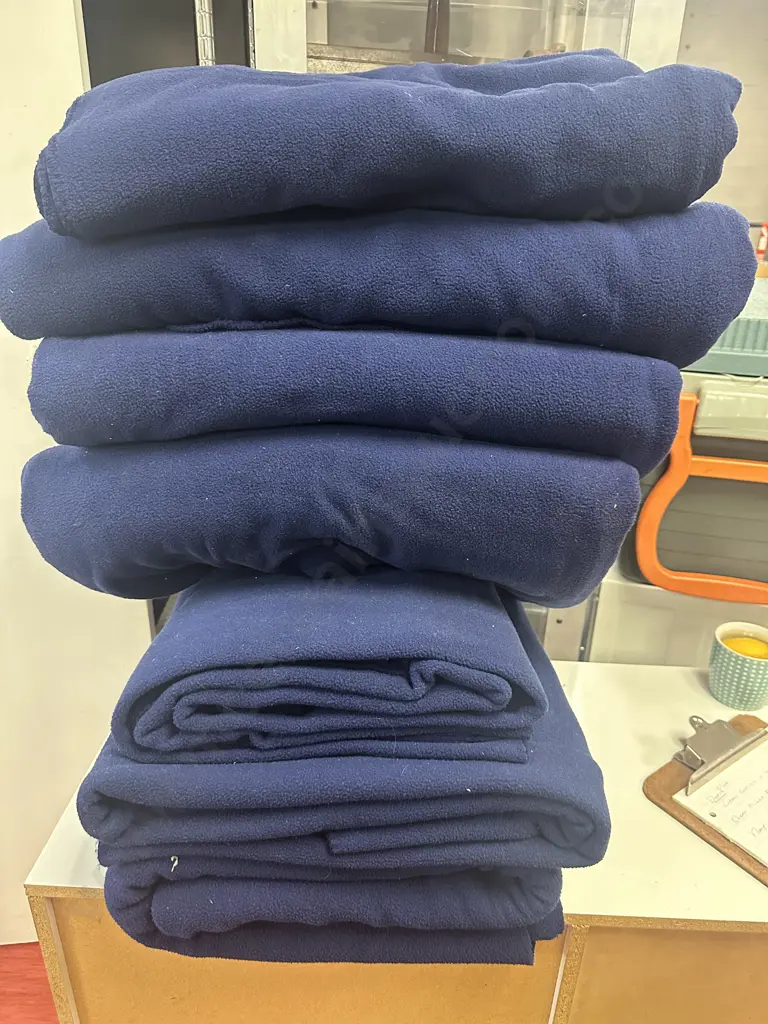 Navy Blue 100% Polyester Blankets, Assorted Sizes Image 1++