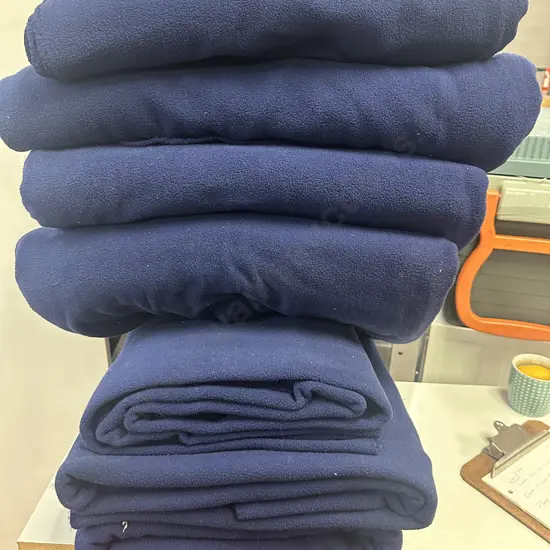 Navy Blue 100% Polyester Blankets, Assorted Sizes