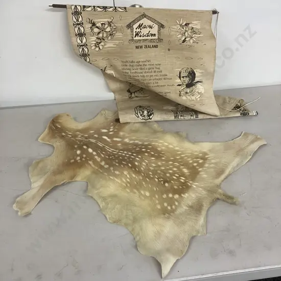 Small Spotted Deer Skin & Retro NZ Tea Towel