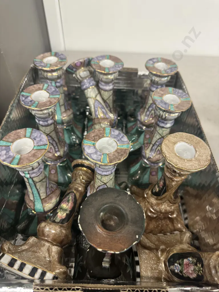 Oriental Themed Candle Stick Holders Assorted x12 H18cm. Image 1++