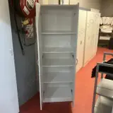 White Double Door Cupboard, 4 Shelves, Curved Handles. H180 W60 D42cm Image 1++