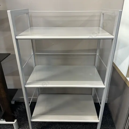 Three Tier Shelf Unit Silver Coloured Metal H102,W61,D35cm.