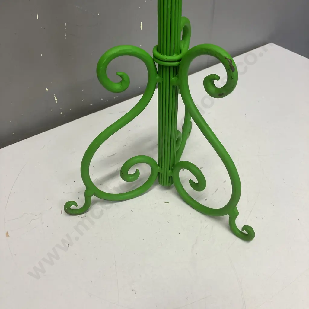 Green Painted Metal Candle Holder. H79.5cm Image 1++