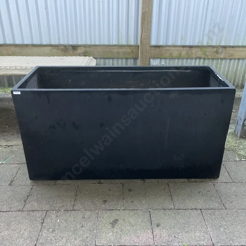 Large Black Fibrous Rectangular Planter. H50 W100 D40cm Image 1++