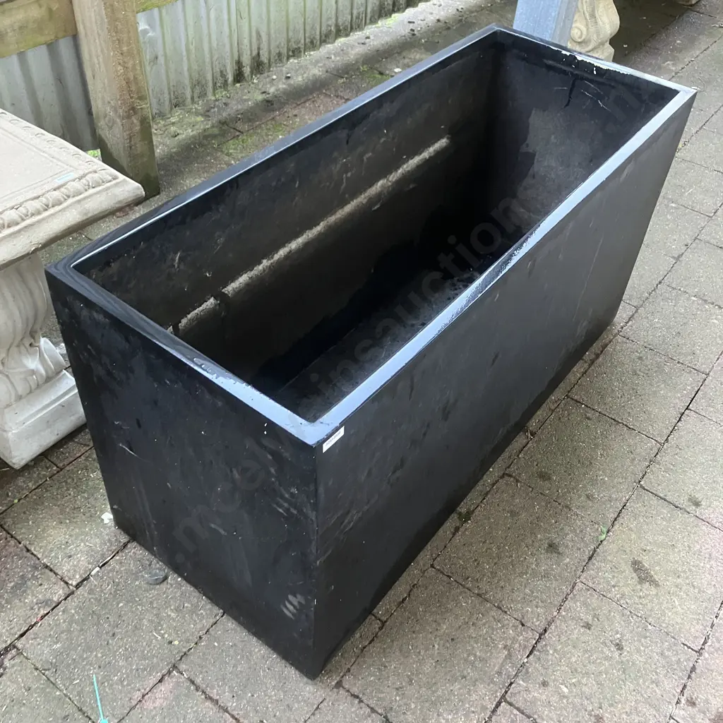 Large Black Fibrous Rectangular Planter. H50 W100 D40cm Image 1++