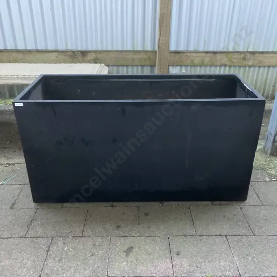 Large Black Fibrous Rectangular Planter. H50 W100 D40cm