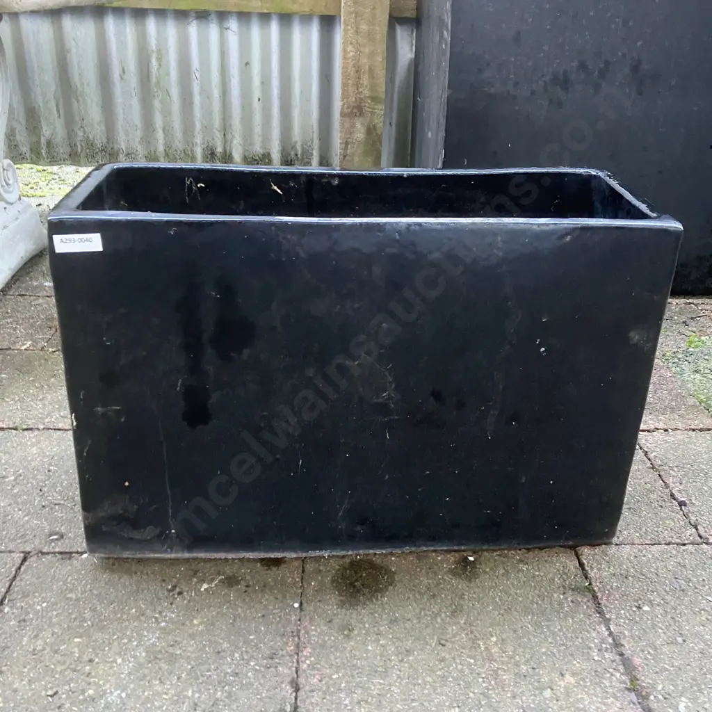 Small Black Terracotta Planter. H29 W44 D17cm Image 1++