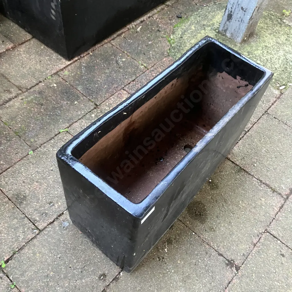 Small Black Terracotta Planter. H29 W44 D17cm Image 1++