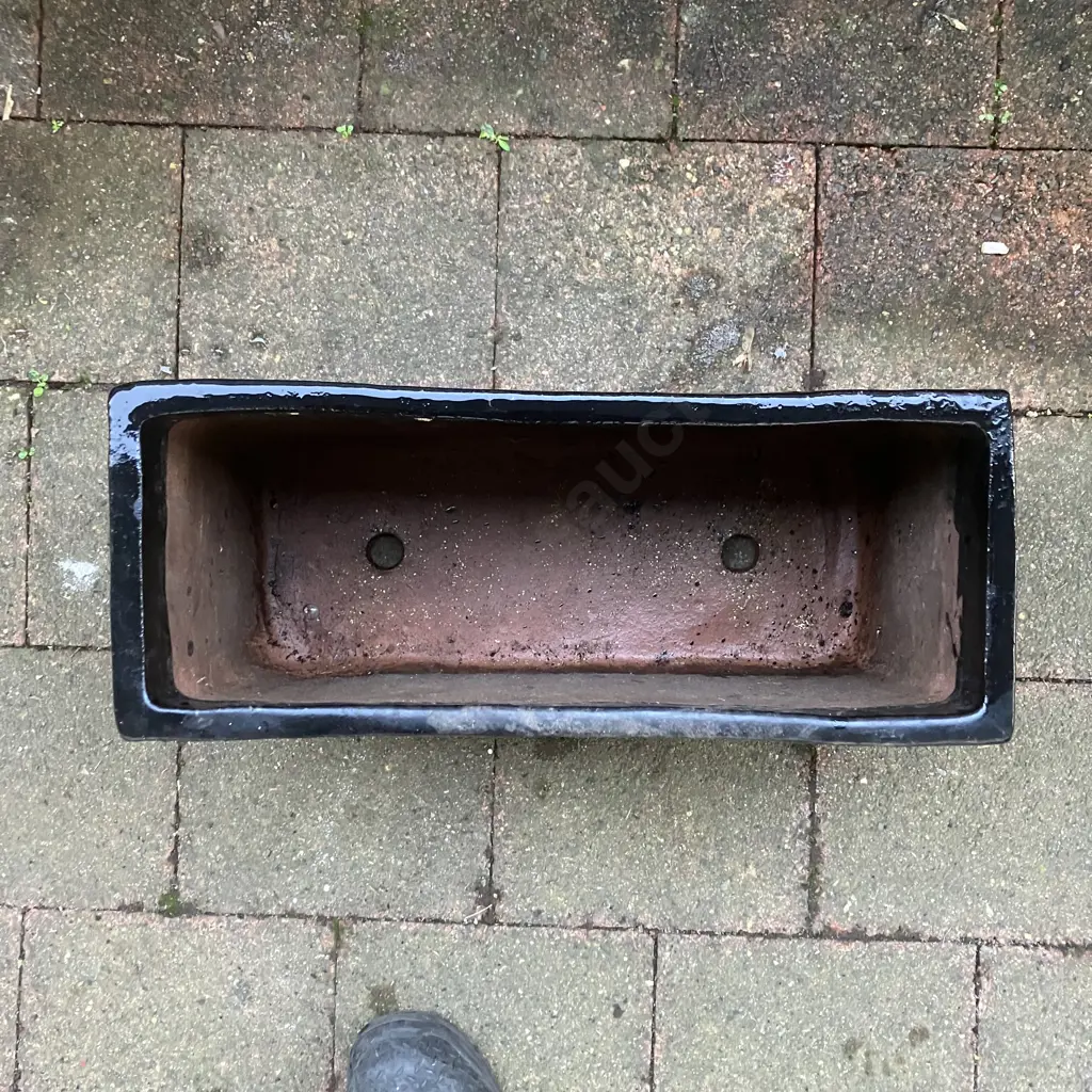 Small Black Terracotta Planter. H29 W44 D17cm Image 1++
