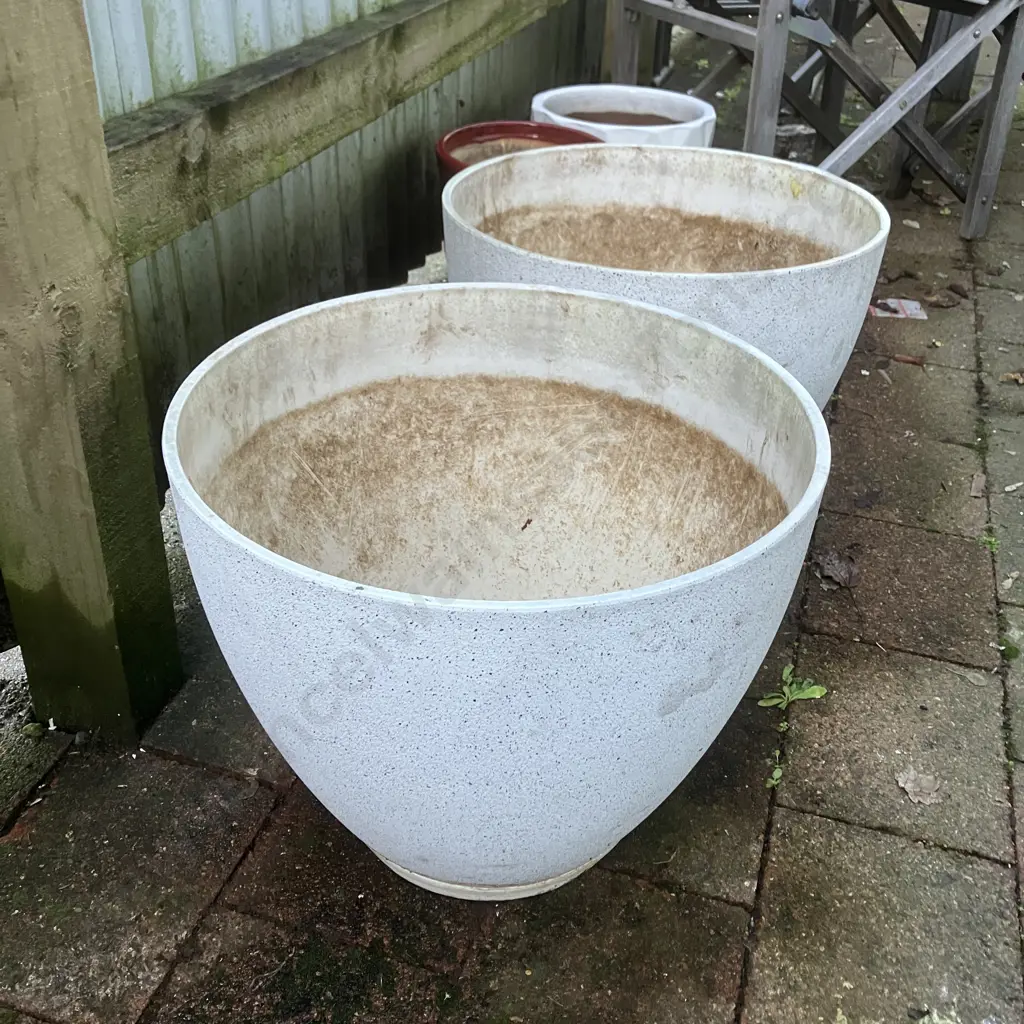 Pair of White Planters. 36 x 43cm Image 1++