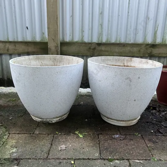 Pair of White Planters. 36 x 43cm