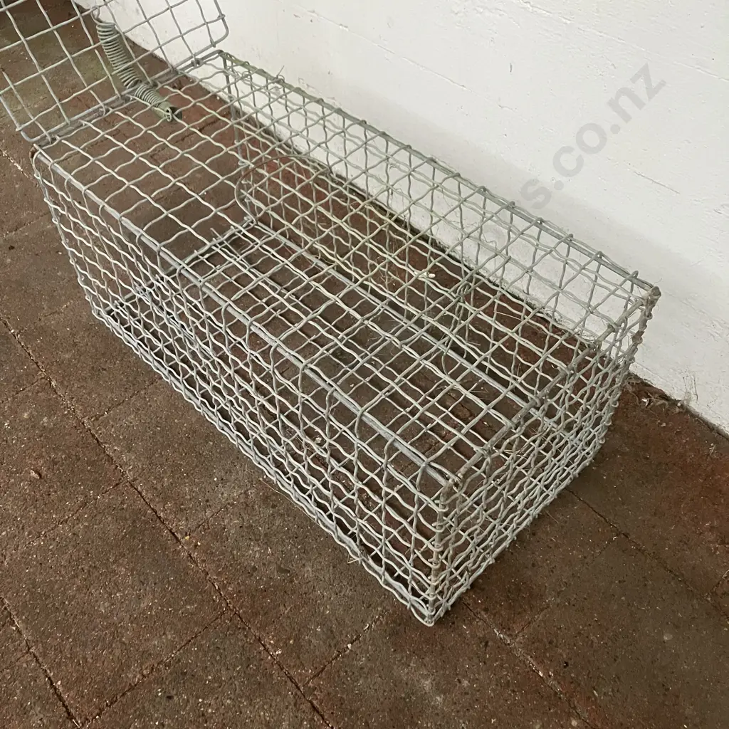 Wire Mesh Live Capture Cage Trap. H31 W69 D31cm (As Found) Image 1++