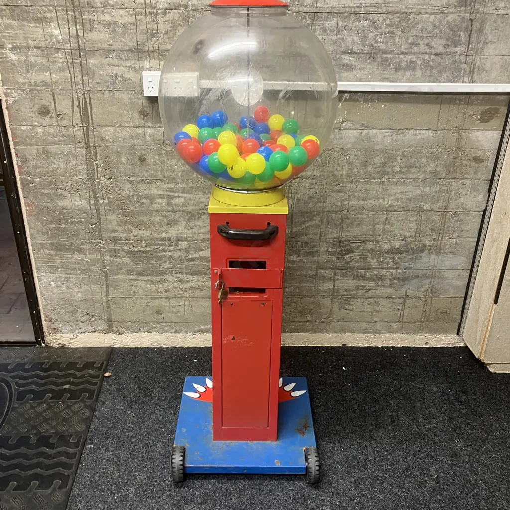 Cyclops Superball Spiral Vending Machine With Beaver Coin Mechanism. H148cm, As Found Condition Image 1++