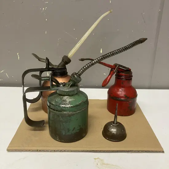 Vintage WESCO Oil Can / Thumb Oiler With Assorted Oil Cans