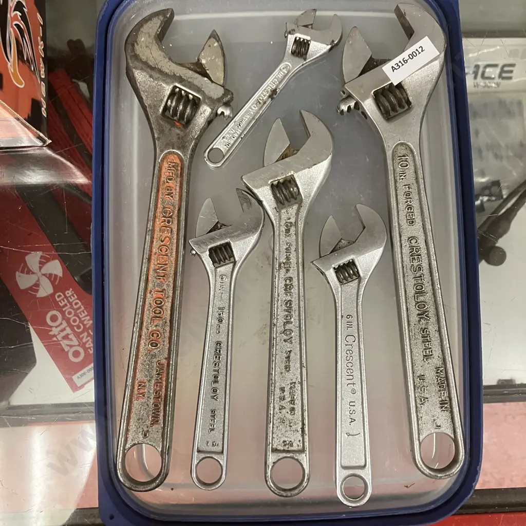 Crescent Brand USA Lot of 6 x Crescents - 4" to 10" With Crescent T47 Tin Snips / Scissors Image 1++