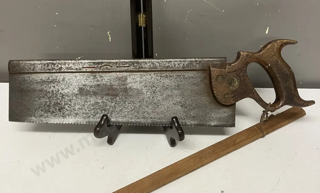 Rare Jackson (Disston) Warranted Superior Steel Back Tenon Saw, 48cm, Split Head Screws Image 1++