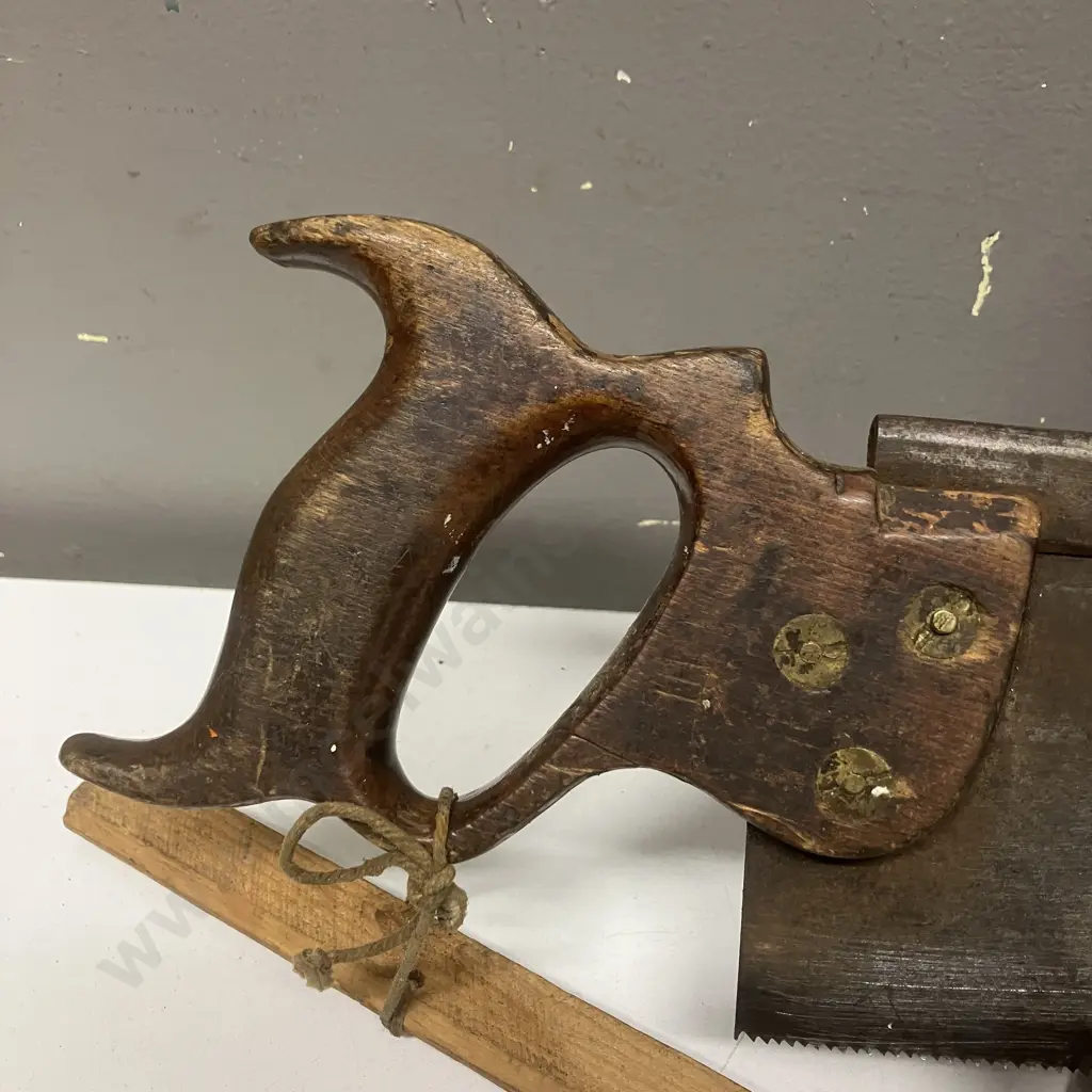 Rare Jackson (Disston) Warranted Superior Steel Back Tenon Saw, 48cm, Split Head Screws Image 1++