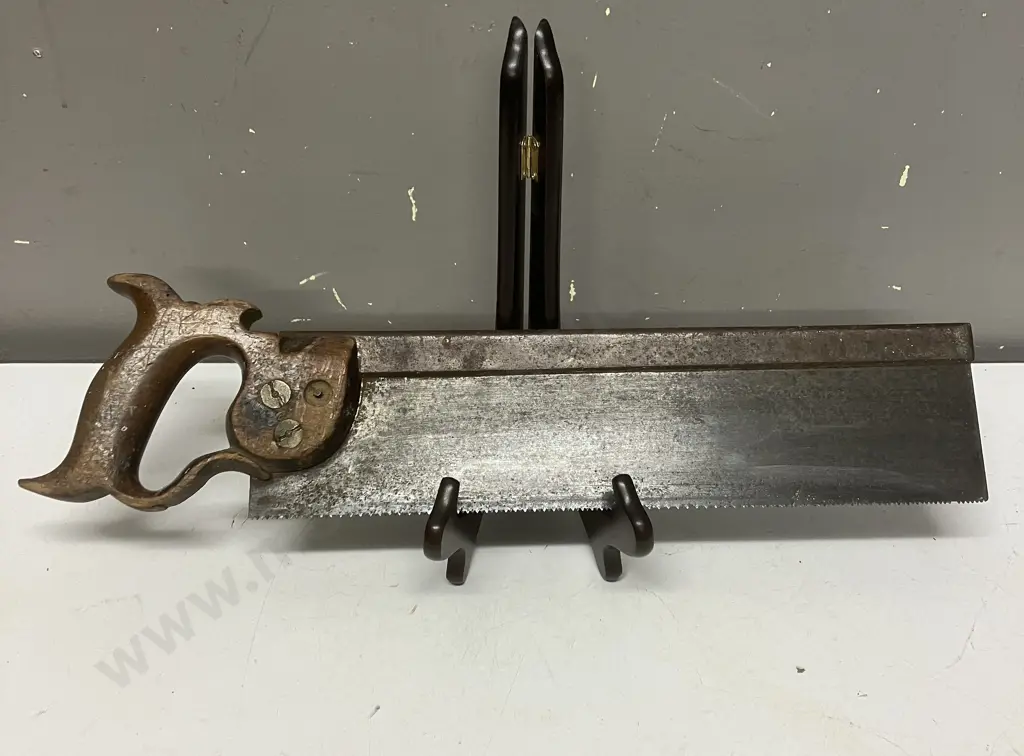 Rare 'Kangaroo Mark' Robt Sorby Sheffield Steel Back Tenon Saw, 47cm, Split Head Screws Image 1++