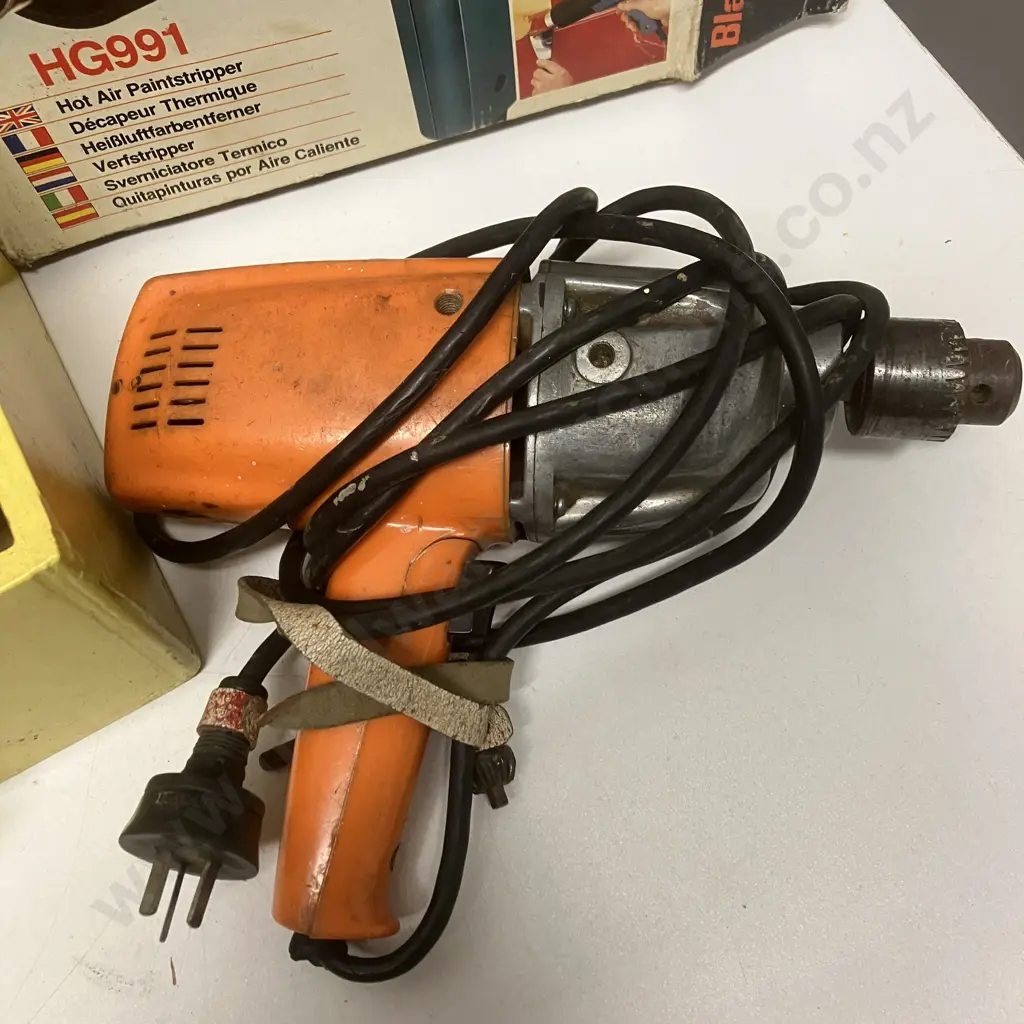 Power Tools - Vintage Hitachi JHV-60 Jig Saw, B&D Hot Air Paint Stripper, Drill, Colt Sander Image 1++