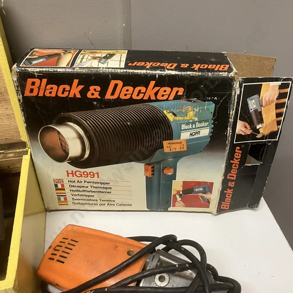 Power Tools - Vintage Hitachi JHV-60 Jig Saw, B&D Hot Air Paint Stripper, Drill, Colt Sander Image 1++