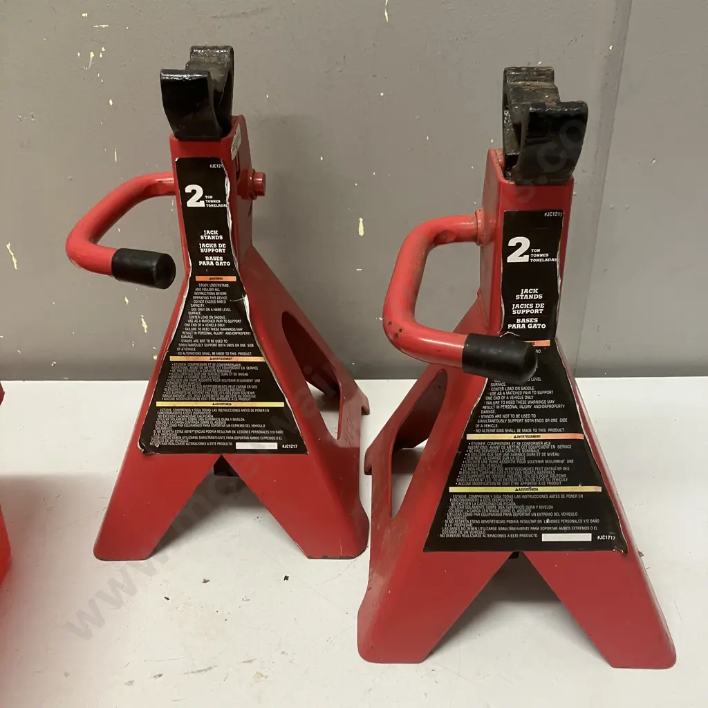 JBS Chain Block Tackle Hoist & Pair of 2 Ton Jack Stands Image 1++